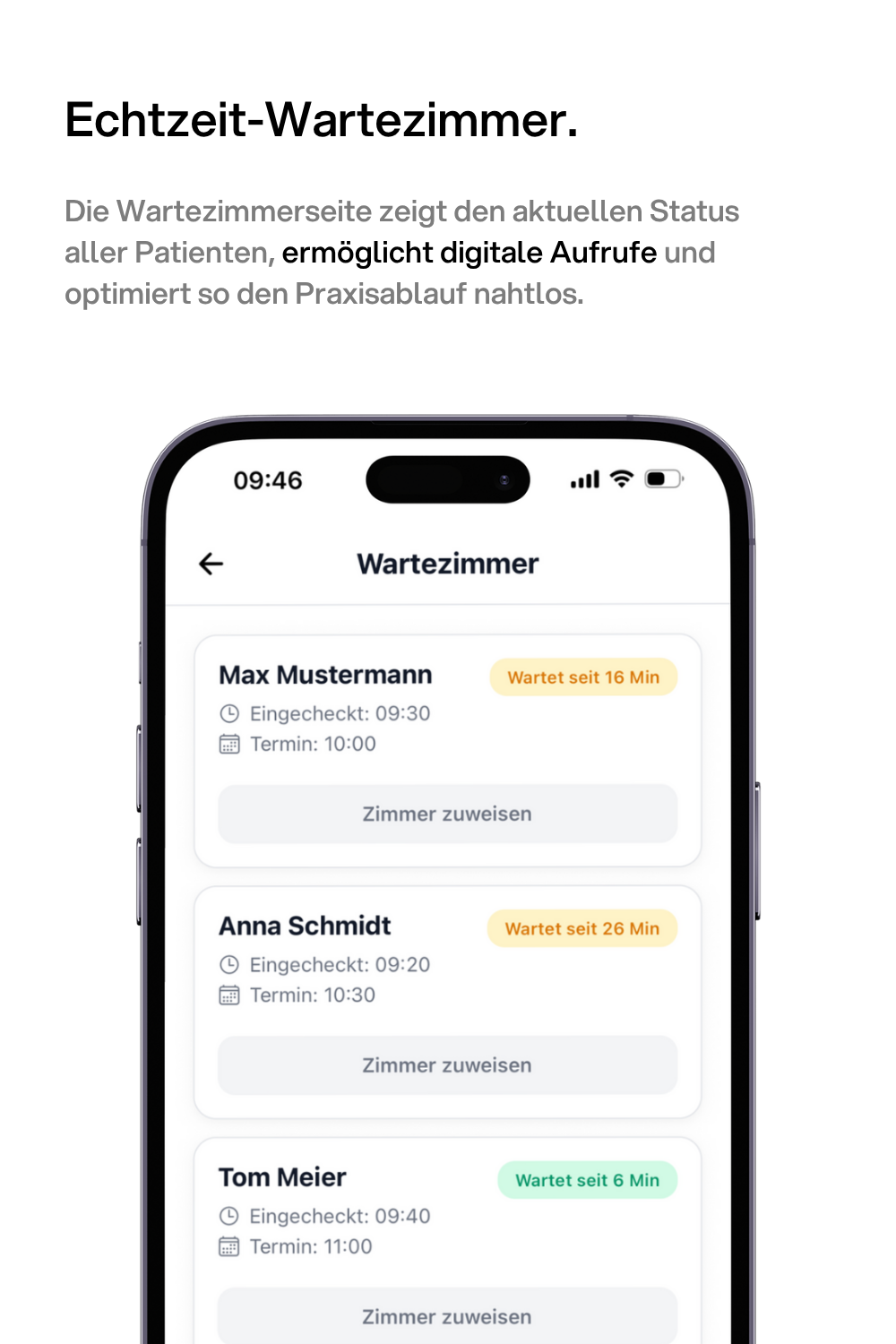 kaya - Zimmerzuweisung aus Wartezimmerbereich